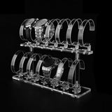 Maxbell Wrist Watch Displays Rack Holder Showcases Transparent Organizer Stand 2 Tier