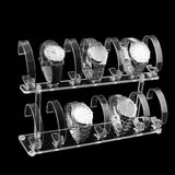 Maxbell Wrist Watch Displays Rack Holder Showcases Transparent Organizer Stand 2 Tier
