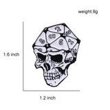 Maxbell Dice Skull Enamel Pin Brooch Trendy Metal for Clothing Shirt Jackets