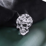 Maxbell Dice Skull Enamel Pin Brooch Trendy Metal for Clothing Shirt Jackets
