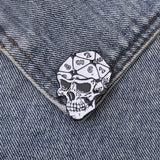 Maxbell Dice Skull Enamel Pin Brooch Trendy Metal for Clothing Shirt Jackets