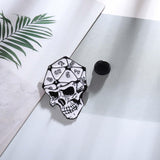 Maxbell Dice Skull Enamel Pin Brooch Trendy Metal for Clothing Shirt Jackets