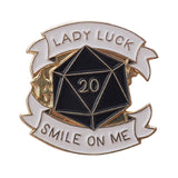 Maxbell Lady Luck Smiles On ME Brooch Pin Bag Badge Shirt Clothes Decor Style B