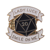 Maxbell Lady Luck Smiles On ME Brooch Pin Bag Badge Shirt Clothes Decor Style B