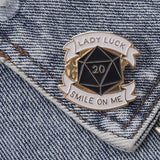 Maxbell Lady Luck Smiles On ME Brooch Pin Bag Badge Shirt Clothes Decor Style B