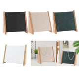 Maxbell Wooden 10 Hooks Necklace Display Stand for Retail Stores Showroom Shelves White PU Leather