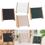 Maxbell Wooden 10 Hooks Necklace Display Stand for Retail Stores Showroom Shelves White PU Leather