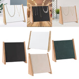 Maxbell Wooden 10 Hooks Necklace Display Stand for Retail Stores Showroom Shelves White PU Leather