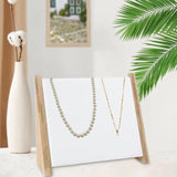 Maxbell Wooden 10 Hooks Necklace Display Stand for Retail Stores Showroom Shelves White PU Leather