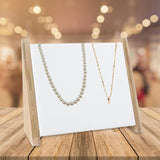 Maxbell Wooden 10 Hooks Necklace Display Stand for Retail Stores Showroom Shelves White PU Leather