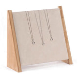 Maxbell Wooden 10 Hooks Necklace Display Stand for Retail Stores Showroom Shelves Beige Velvet