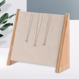 Maxbell Wooden 10 Hooks Necklace Display Stand for Retail Stores Showroom Shelves Beige Velvet
