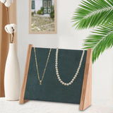 Maxbell Wooden 10 Hooks Necklace Display Stand for Retail Stores Showroom Shelves Green Velvet