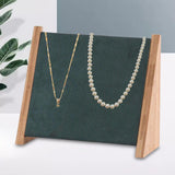 Maxbell Wooden 10 Hooks Necklace Display Stand for Retail Stores Showroom Shelves Green Velvet