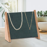 Maxbell Wooden 10 Hooks Necklace Display Stand for Retail Stores Showroom Shelves Green Velvet