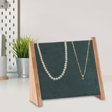 Maxbell Wooden 10 Hooks Necklace Display Stand for Retail Stores Showroom Shelves Green Velvet