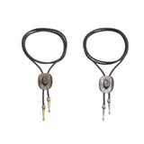 Maxbell Western Cowboy Hat Bolo Tie Vintage American Adjustable PU Leather for Men Bronze