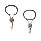 Maxbell Western Cowboy Hat Bolo Tie Vintage American Adjustable PU Leather for Men Bronze