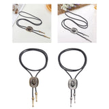 Maxbell Western Cowboy Hat Bolo Tie Vintage American Adjustable PU Leather for Men Bronze