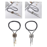 Maxbell Western Cowboy Hat Bolo Tie Vintage American Adjustable PU Leather for Men Bronze
