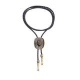 Maxbell Western Cowboy Hat Bolo Tie Vintage American Adjustable PU Leather for Men Bronze
