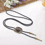 Maxbell Western Cowboy Hat Bolo Tie Vintage American Adjustable PU Leather for Men Bronze