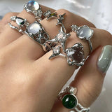 Maxbell Chic Opening Shaped Ring Copper Hip Hop Novelty for Photography Fashion Show Style A
