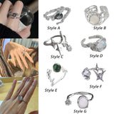 Maxbell Chic Opening Shaped Ring Copper Hip Hop Novelty for Photography Fashion Show Style A