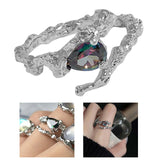 Maxbell Chic Opening Shaped Ring Copper Hip Hop Novelty for Photography Fashion Show Style A