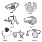 Maxbell Chic Opening Shaped Ring Copper Hip Hop Novelty for Photography Fashion Show Style A