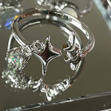 Maxbell Chic Opening Shaped Ring Copper Hip Hop Novelty for Photography Fashion Show Style C