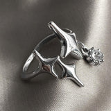 Maxbell Chic Opening Shaped Ring Copper Hip Hop Novelty for Photography Fashion Show Style C