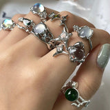 Maxbell Chic Opening Shaped Ring Copper Hip Hop Novelty for Photography Fashion Show Style D