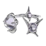 Maxbell Chic Opening Shaped Ring Copper Hip Hop Novelty for Photography Fashion Show Style F