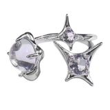 Maxbell Chic Opening Shaped Ring Copper Hip Hop Novelty for Photography Fashion Show Style F