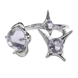 Maxbell Chic Opening Shaped Ring Copper Hip Hop Novelty for Photography Fashion Show Style F