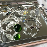 Maxbell Chic Opening Shaped Ring Copper Hip Hop Novelty for Photography Fashion Show Style F