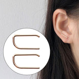 Maxbell Trendy Mini Bar Stud Earrings Full Strip Staples Staples Studs for Women Men  Rose Aureate