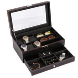 Maxbell Double Layer Watch Organizer Holder for Earrings Shop Display Table Dresser