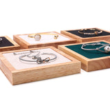 Maxbell Wooden Velvet Jewelry Tray Holder Storage Square for Bracelet Chains Earring Black