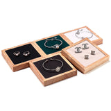 Maxbell Wooden Velvet Jewelry Tray Holder Storage Square for Bracelet Chains Earring Black