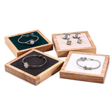 Maxbell Wooden Velvet Jewelry Tray Holder Storage Square for Bracelet Chains Earring Black