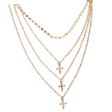 Maxbell Fashion Long Layered Necklaces Cross Pendant for Women daily Wear