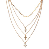 Maxbell Fashion Long Layered Necklaces Cross Pendant for Women daily Wear