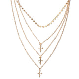 Maxbell Fashion Long Layered Necklaces Cross Pendant for Women daily Wear