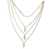 Maxbell Fashion Long Layered Necklaces Cross Pendant for Women daily Wear