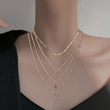 Maxbell Fashion Long Layered Necklaces Cross Pendant for Women daily Wear