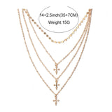 Maxbell Fashion Long Layered Necklaces Cross Pendant for Women daily Wear