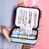 Maxbell Portable Jewelry Box Storage Case Wife Bracelet Women Ornaments Light Blue