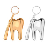 Maxbell Teeth Brooch Pin Tooth Lapel Pin Jewelry Backpack Badge for Women Girls Aureate